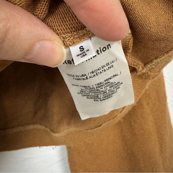 Reformation Brown Organic Cotton Blend V Neck Sweater Women S Bell Sleeve Luxury - Picture 3 of 11